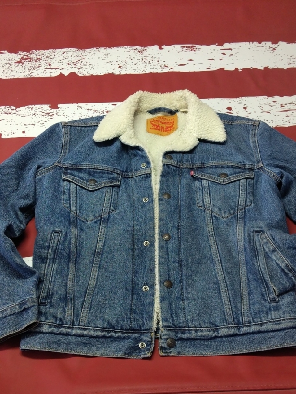 Levi's Blue Denim Trucker Sherpa-Lined Jacket